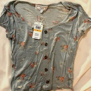 Blue and Pink floral top